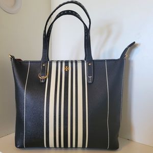 Tory burch Coated Canvas Stripes Shoulder /Satchel